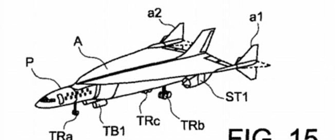 So stellt sich Airbus das «ultraschnelle Luftfahrzeug» vor. Die Passagiere würden im vorderen Teil des Rumpfes sitzen.