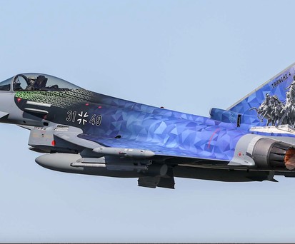 Eurofighter EF- 2000 mit der offiziellen Folierung zur Tranche 4 