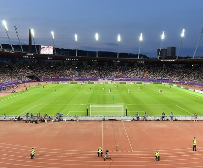 Stadion im Letzigrund in Zürich: Eines der Stadien der UEFA Frauenfußball-EM 2025.