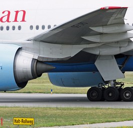 Boeing von Austrian Airlines: Beschädigt.