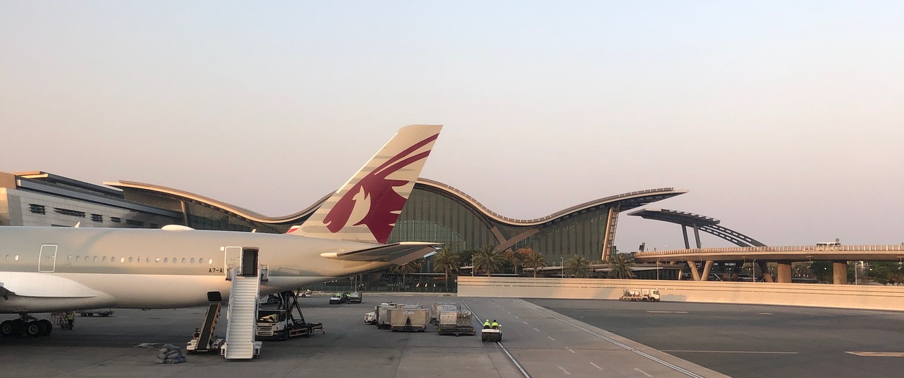 Qatar Airways in Doha: Nicht mehr viel unterwegs. 