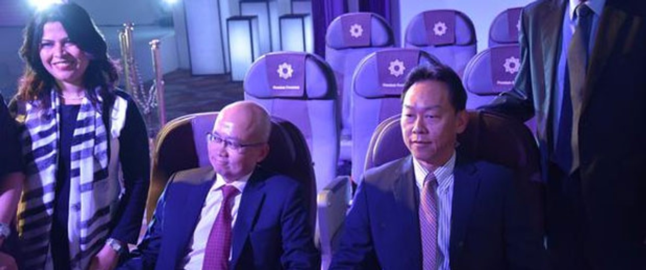 Die Vistara-Führungsriege bei der Vorstellung der Innenausstattung: Die neue indische Airline soll schon Anfang Januar starten.