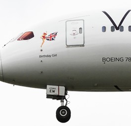 Eine so genannte Flying Lady auf einem Dreamliner von Virgin Atlantic: Bald nach Australien unterwegs.