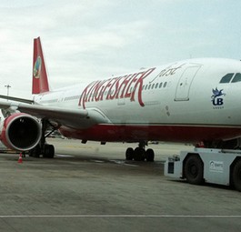 Maschine von Kingfisher in Delhi: Fluglinie ohne Zukunft.