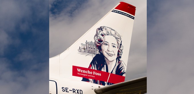 Das neue Design der Norwegian-Heckflossen: Hier zu Ehren der Schauspielerin Wenche Foss.