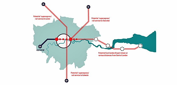 Entwurf des Architekturbüros: Vier mittlere statt ein Mega-Airport