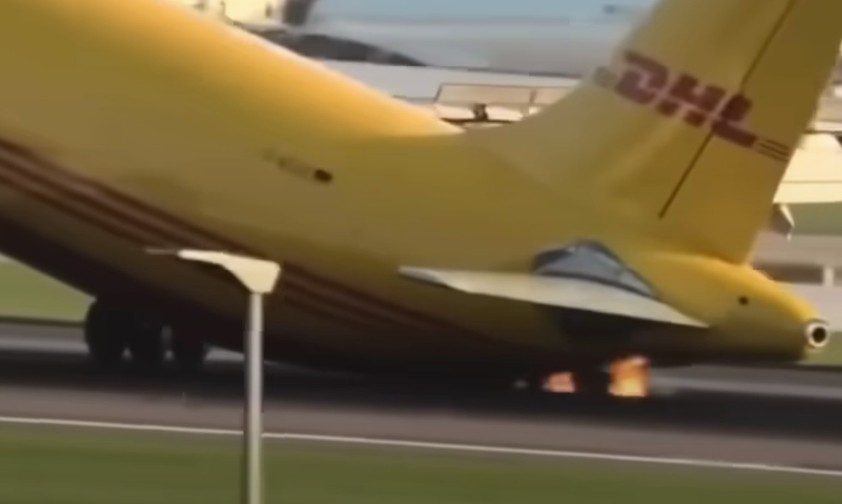 airbus a330 dhl eat tailstrike london