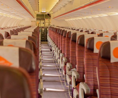 Die Kabine eines Airbus A320 von Thai Smile: Die Fluggesellschaft hatte eine Einheitskabine.