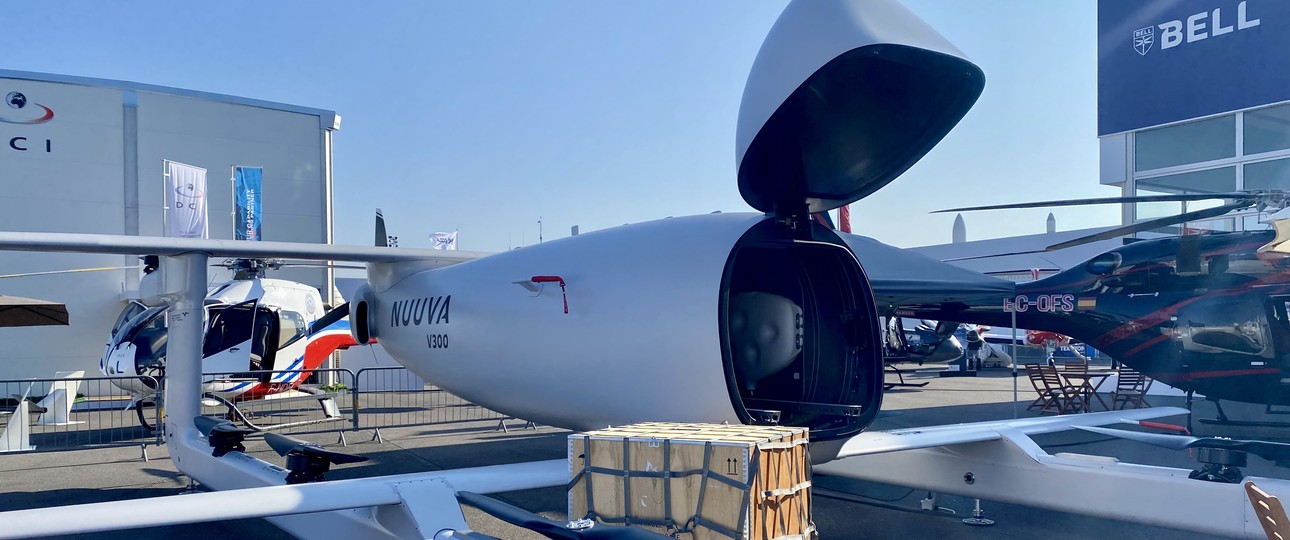 Nuuva V300 auf der Paris Air Show 2025: Bis zu 408 Kilogramm Fracht darf hinein.