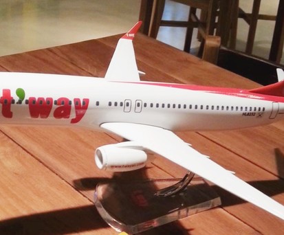 Modell einer Boeing 737 von T'Way Air: Die Fluglinie sucht größere Flugzeuge.