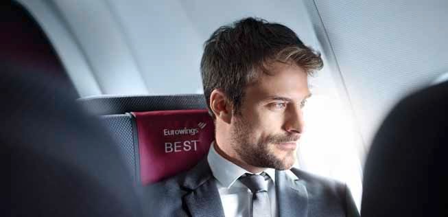 Businessreisender bei Eurowings: Die Airline umgarnt Premium-Flieger.