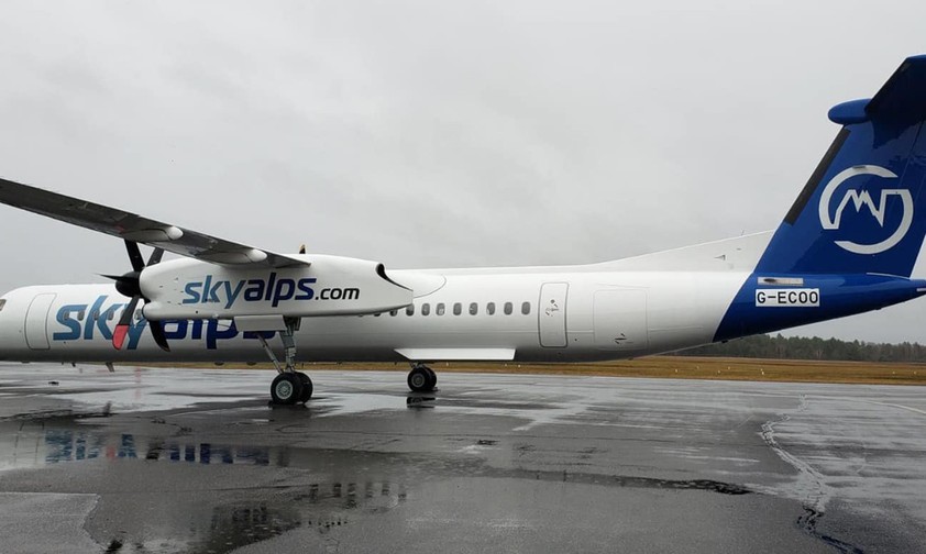 Die erste Dash 8 von Sky Alps: Die ehemalige Flybe-Maschine trägt die Seriennummer MSN4237.