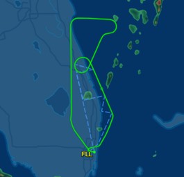 Die Route von Allegiant-Flug G4485: Der Airbus A320 flog erst nach Norden und drehte anschließend Richtung Osten - dann kam es zu der kritischen Situation.