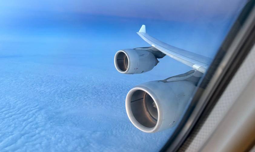 Blick aus dem Airbus A340-600 von Lufthansa: Jetzt ein Bild der Vergangenheit.