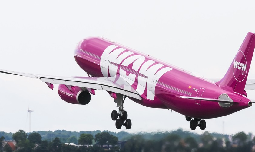 Airbus A330 von Wow Air: Die Billigairline setzt auf die Brückenkopf-Funktion Islands zwischen den USA und Europa.