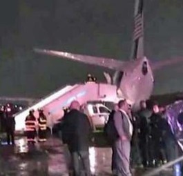 Die Boeing 737 von Eastern Airlines nach dem Unfall: Kein Feuer, keine Verletzten.