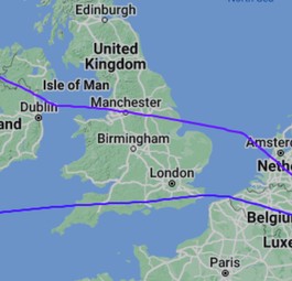 Der Flugverlauf von LH462 am 3. April 2023: Ziel war eigentlich Miami.