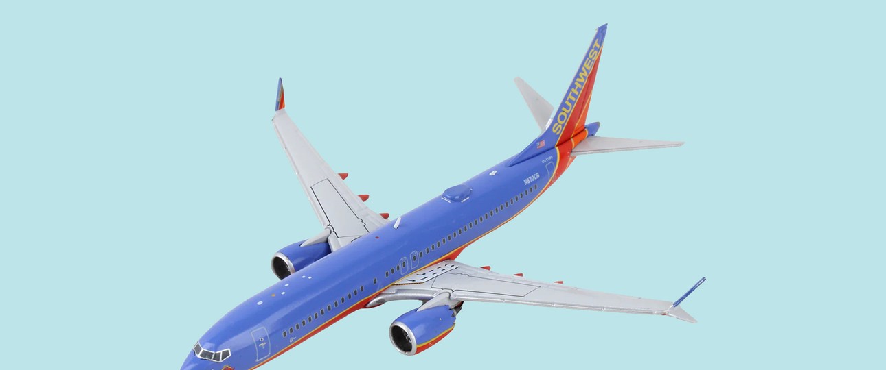 Modell einer Boeing 737 Max 8 von Southwest Airlines: Während es die Variante bereits in echt gibt, wird die erste Max 7 erst 2024 ausgeliefert.