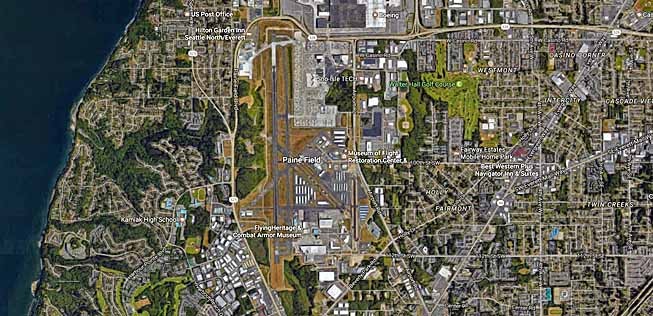 Satellitenbild von Paine Field.