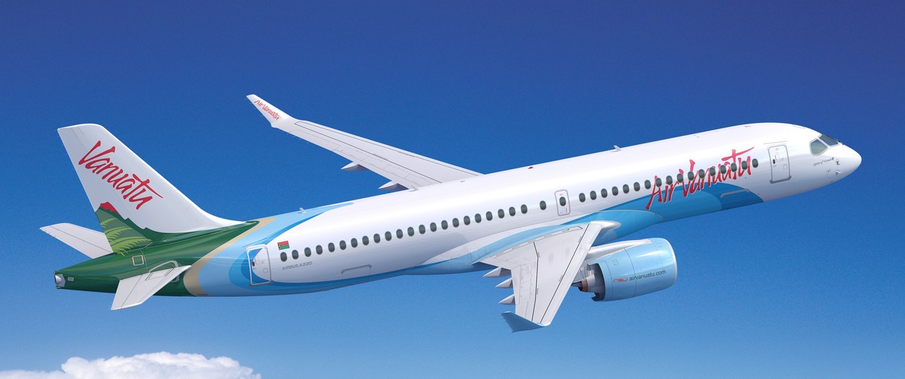 Airbus A220 von Air Vanuatu: So soll das neue Flugzeug für Air Vanuatu aussehen.