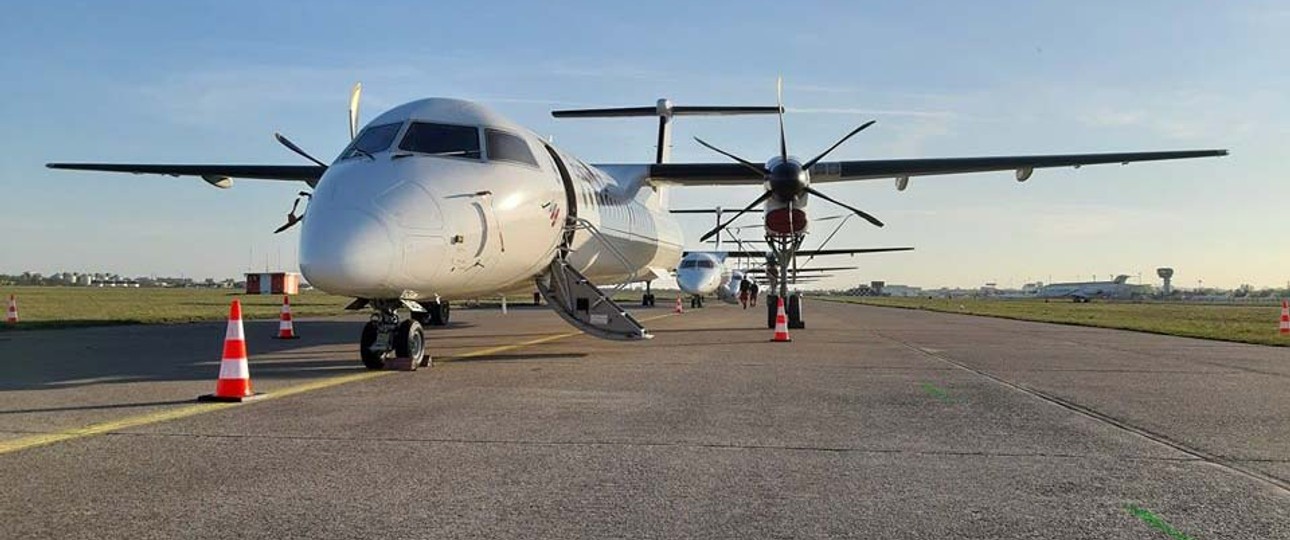 Bombardier Dash 8 von LGW: Die insolvente Fluglinie, die für Eurowings flog, stellte ihre gesamte Flotte von 15 Dash 8 in Bratislava ab.