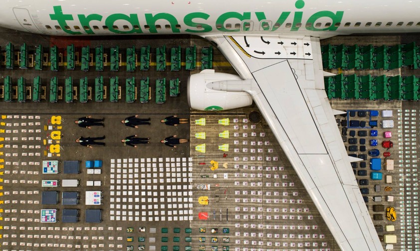 Transavia versucht sich an der Tetris Challenge