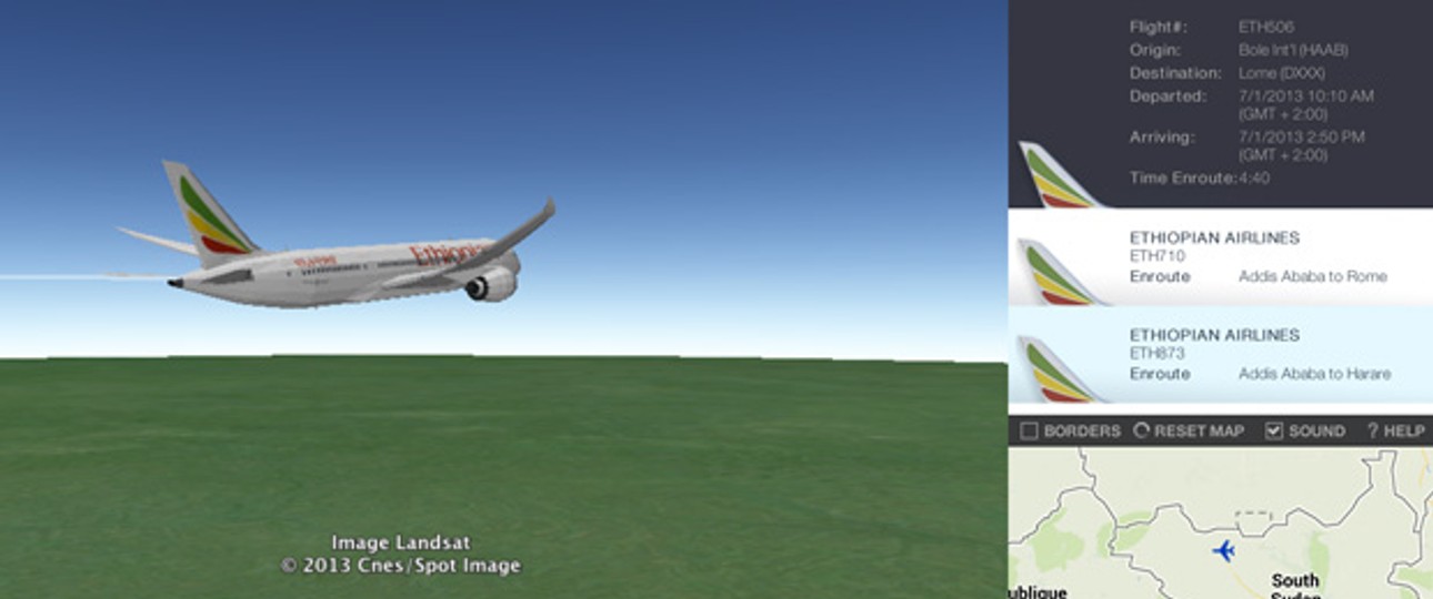 Dreamliner im Flug: Live-Simulation