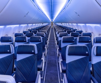 Kabine von Southwest Airlines: Mancher Fluggast braucht zwei Sitze.
