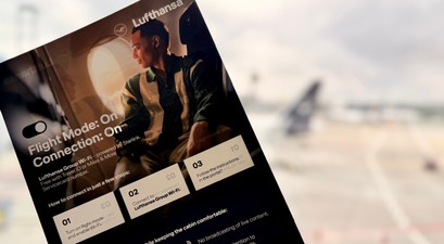 So weist Lufthansa auf die Spielregeln hin: Neues Highspeed-Internet an Bord.