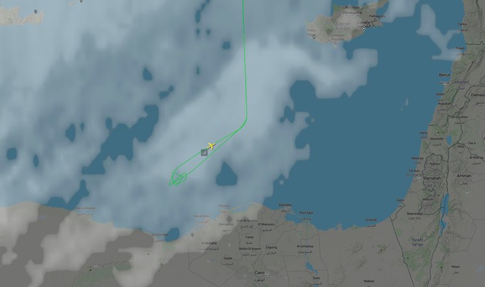 Die Ilyushin Il-96 über dem Mittelmeer: Gekreist und umgedreht.