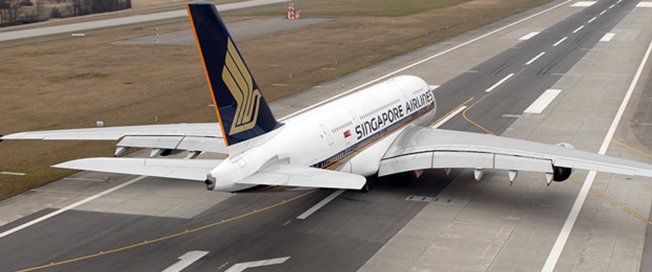 A380 von Singapore: Geriet in Mumbai in heftige Turbulenzen.