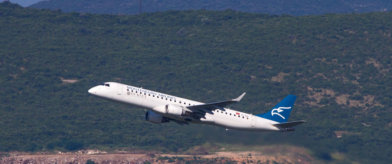 Embraer E195 von Montenegro Airlines: Hebt bald nicht mehr ab.