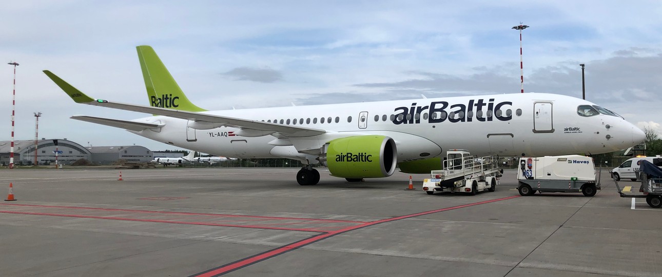 Airbus A220 von Air Baltic: Keine Störung im Betrieb.