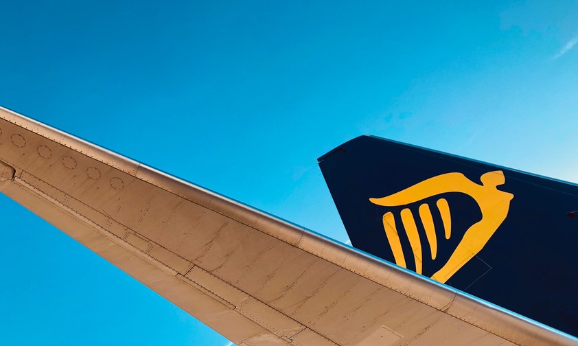 Tailfin of a Ryanair aircraft: They operate a large fleet of solely 737 aircraft