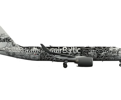 Die 21 Finalisten im Design-Wettbewerb für die Speziallackierung von Air Baltics 50. Airbus A220-300.