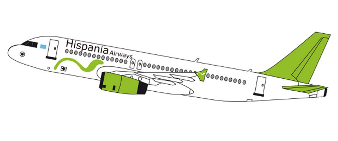 Bemalung von Hispania Airways: «Nicht bankrott».