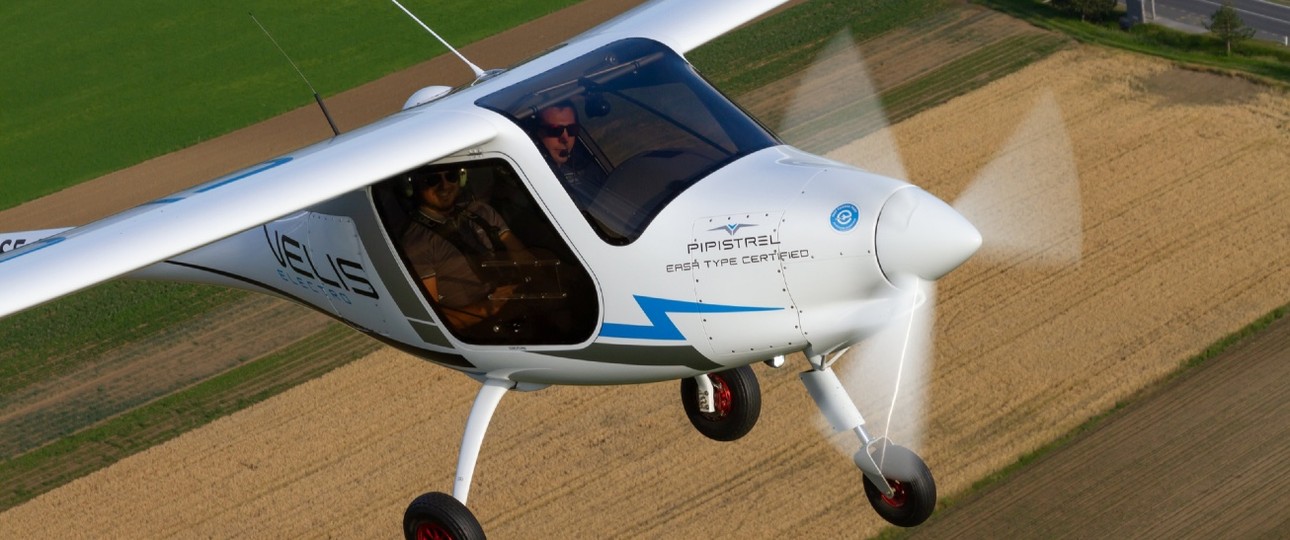 Rein elektrisch: Der Flieger von Pipistrel fliegt emissionsfrei.