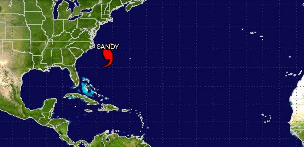 Sturm Sandy am späten Sonntagnachmittag: Vor der US-Ostküste.