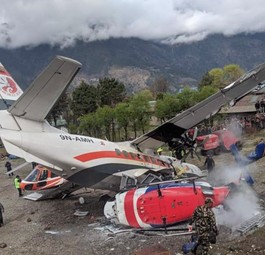 Wracks von Helikopter und Flugzeug: Drei Menschen kamen beim Unfall vom 14. April ums Leben.