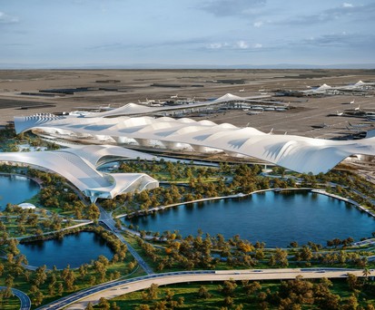 Blick auf den künftigen Dubaier Mega-Flughafen.
