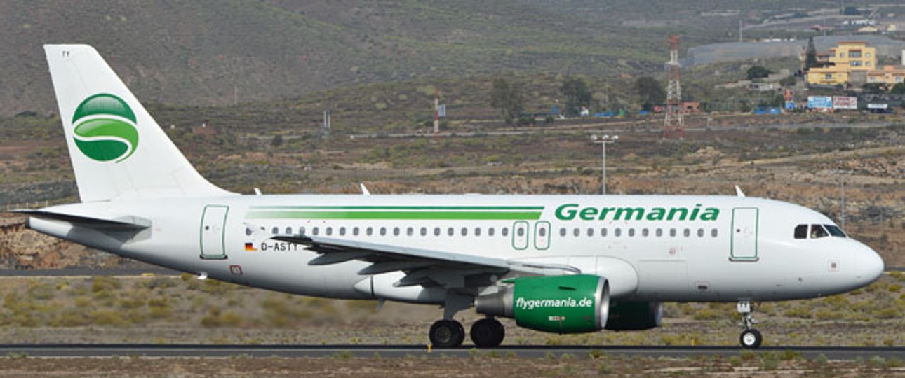 Airbus A319 von Germania: Vor Bremen kam ihm ein Segelflugzeug nahe.