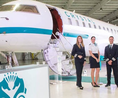 Das erste Flugzeug von Crystal Cruises: Eine Bombardier Global Express XRS.