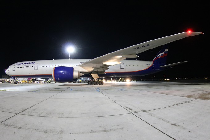 Boeing 777 von Aeroflot: Statt Passagieren...