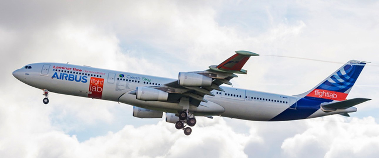 Der umgebaute A340: Der Flug hat geklappt.