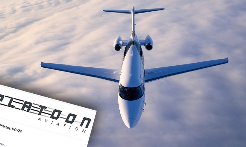 Pilatus PC-24 und der Schriftzug von Platoon Aviation: Start in Hamburg geplant.