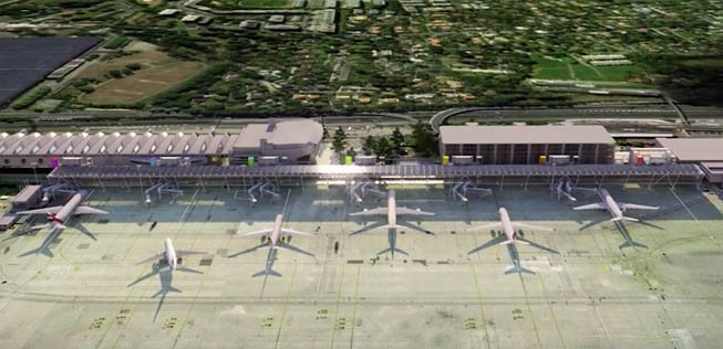 Das neue Langstreckenterminal wird 520 Meter lang, 20 Meter breit und 19 Meter hoch.
