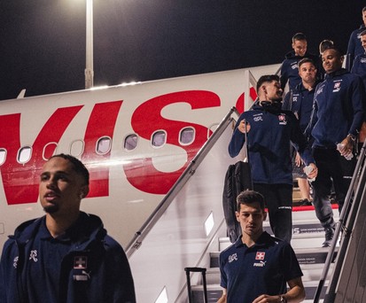 Mit welchen Flugzeugen die Fußball-Nationalmannschaften zur Weltmeisterschaft in Katar fliegen: Das Team aus der Schweiz reiste mit einem Airbus A330-300 (Kennzeichen HB-JHJ) von Swiss von Zürich nach Doha.
