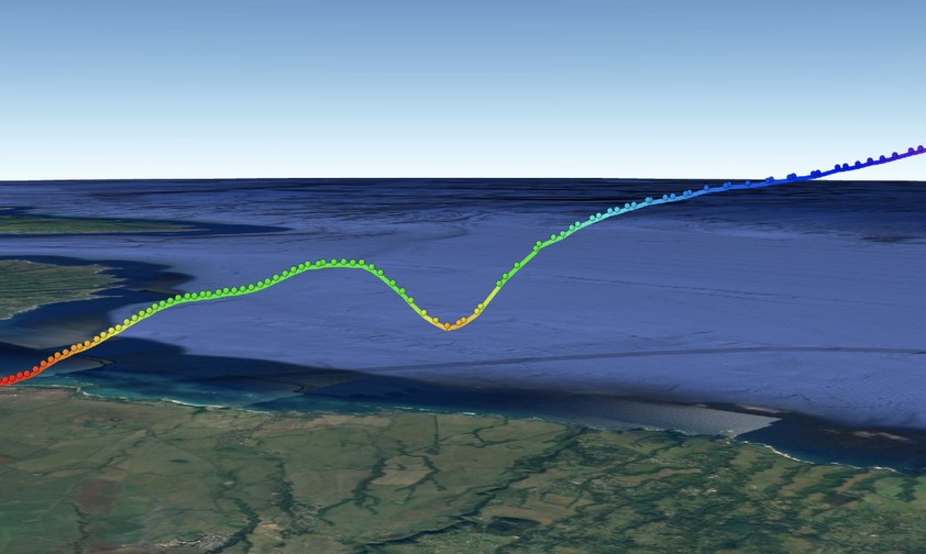 Der Flugverlauf: Hoch, runter und wieder rauf.