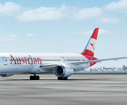 Boeing 787 in den Farben von Austrian Airlines: Zuerst nach Nordamerika.