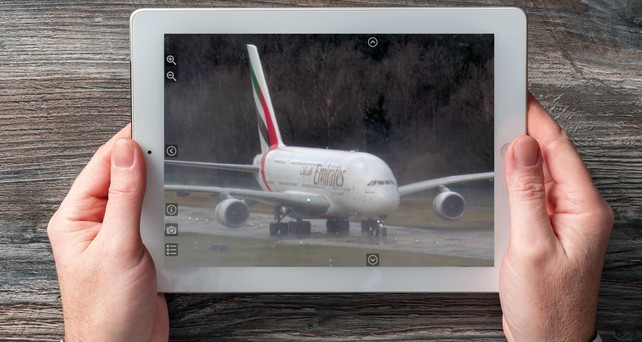 tablet webcam airbus a380 emirates zuerich